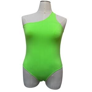 FLAWED NWT Skims Essentials One Shoulder Bodysuit Women's Size 4X 5X Neon Green